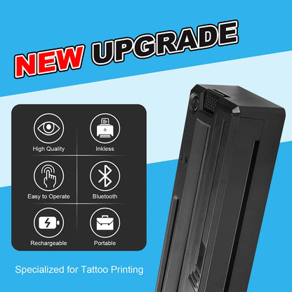Wireless Tattoo Transfer Machine Bluetooth Tattoo Thermal Stencil Printer Compatible with Smartphones&PC with 10pcs Tattoo Paper