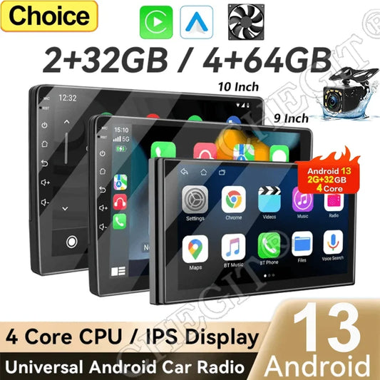 7 9 10"2 Din Car Audio Android 13 Android auto Wireless Carplay 64G Automotive Multimedia Player BT GPS Car intelligent Systems
